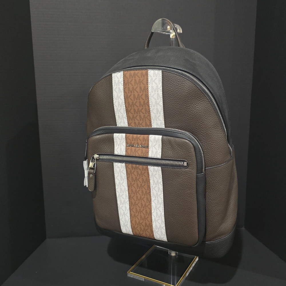 Michael Kors Brown and Black Men's Backpack with Stripe